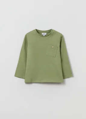 T-shirt a maniche lunghe con taschino