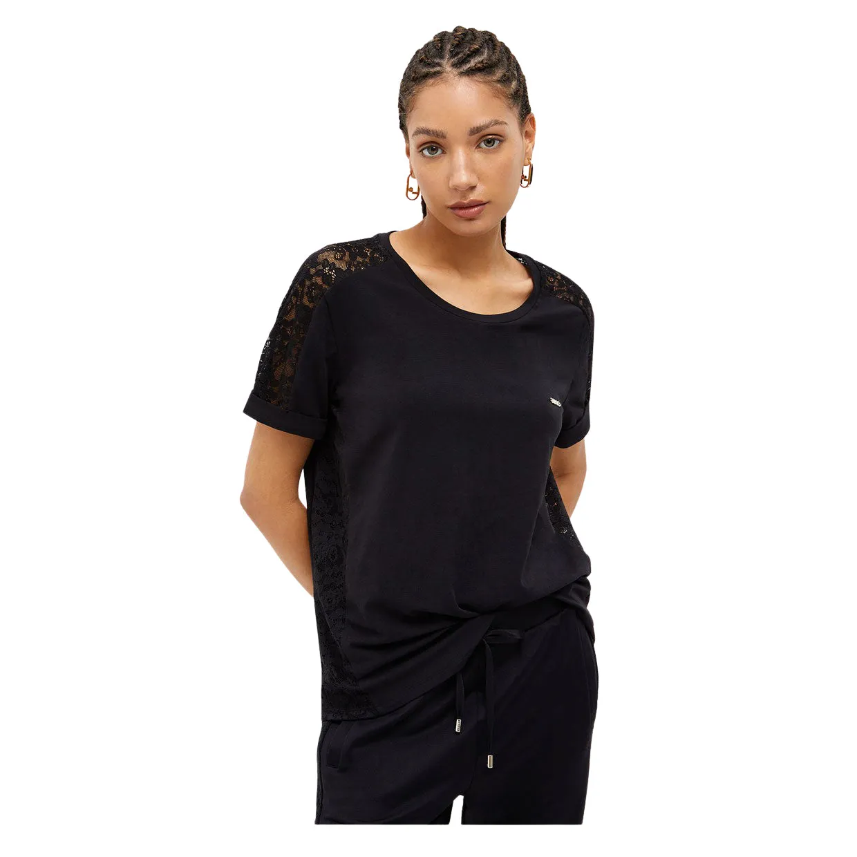 T-shirt Donna Liu-Jo Pizzo Laterale Nero