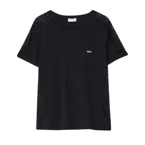 T-shirt Donna Liu-Jo Pizzo Laterale Nero