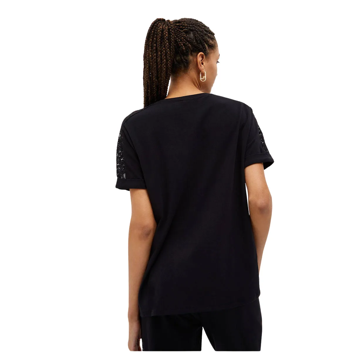 T-shirt Donna Liu-Jo Pizzo Laterale Nero