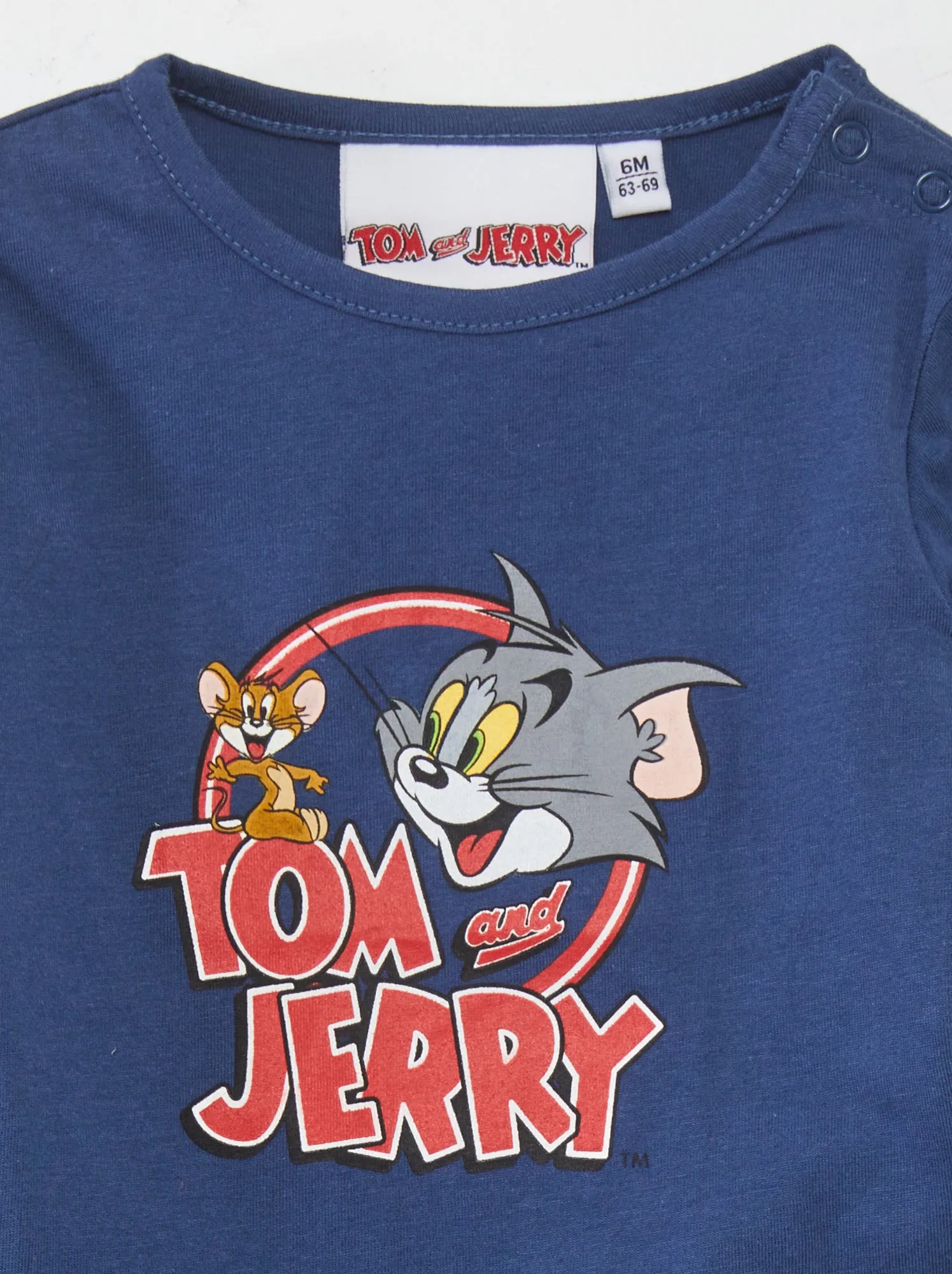 T-shirt 'Tom & Jerry' con scollo tondo - BLU