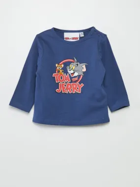 T-shirt 'Tom & Jerry' con scollo tondo - BLU