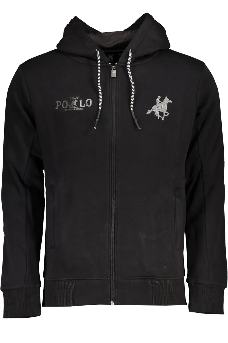 U.S. GRAND POLO FELPA CON ZIP UOMO NERO