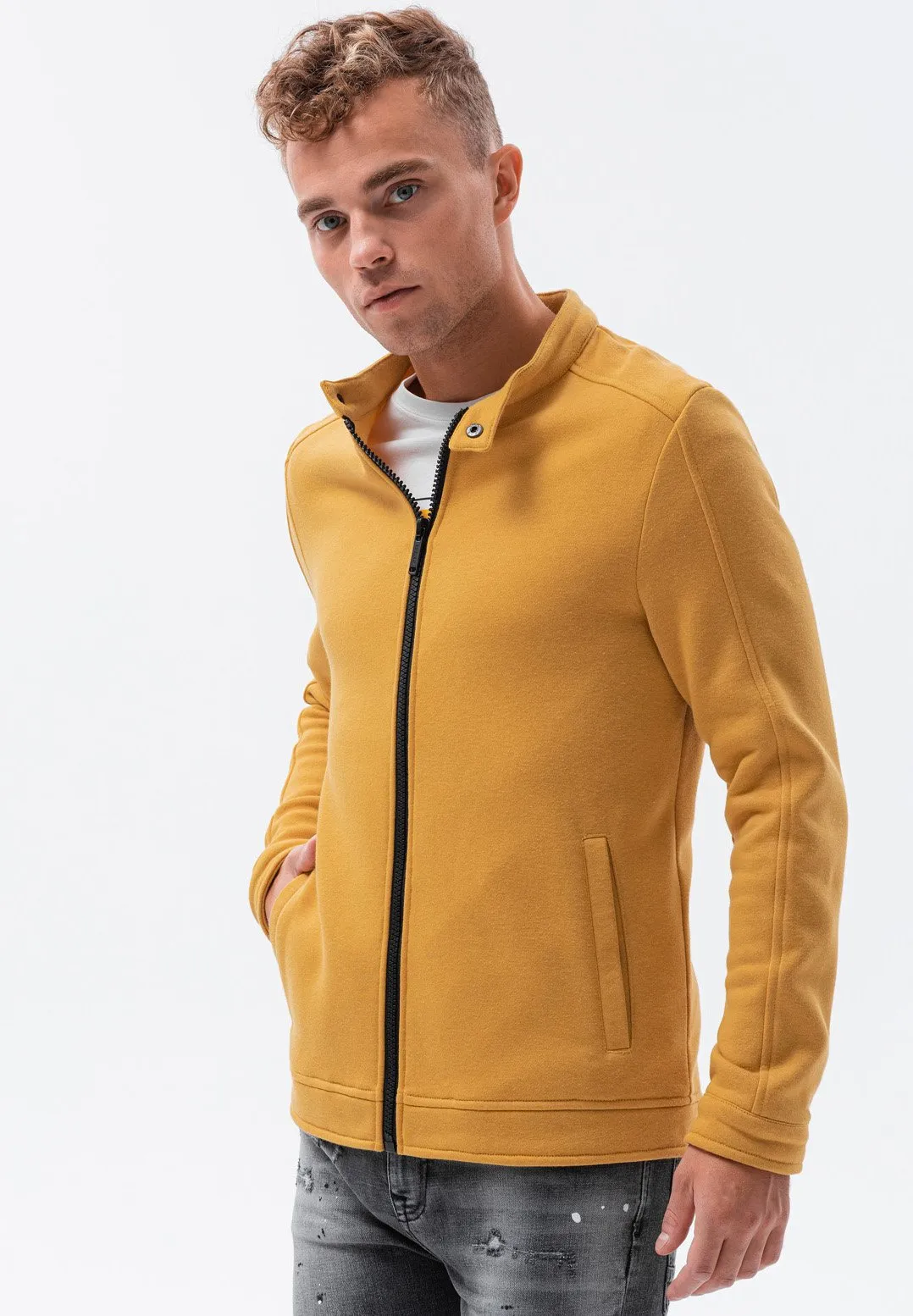 ZIPPERED WITHOUT A HOOD - Felpa con zip